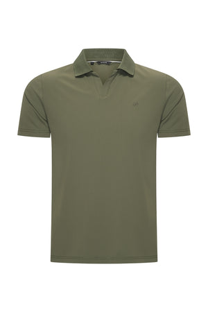 Mi Piace - Herren Poloshirt mit V-Ausschnitt - Deep Depth