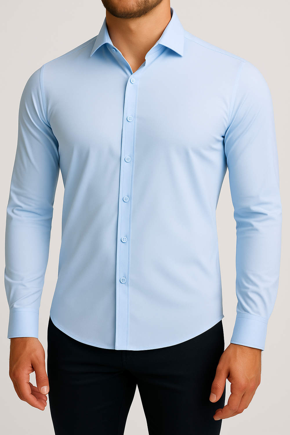 Mi Piace - Herrenbluse - Hellblau