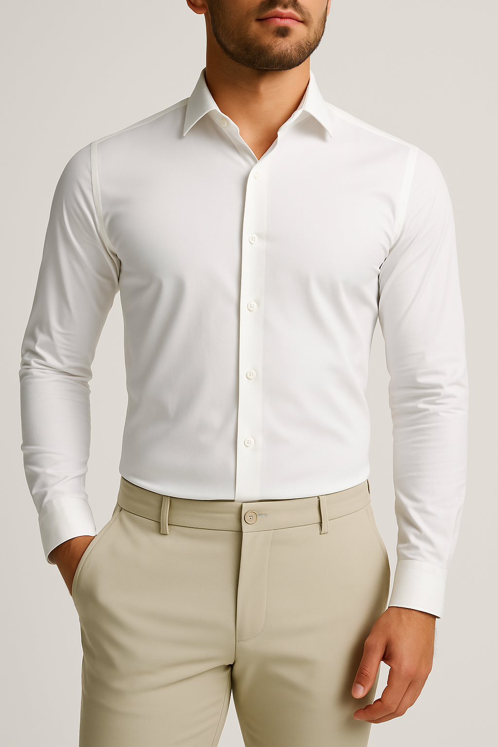 Mi Piace - Herren Bluse - Weiß