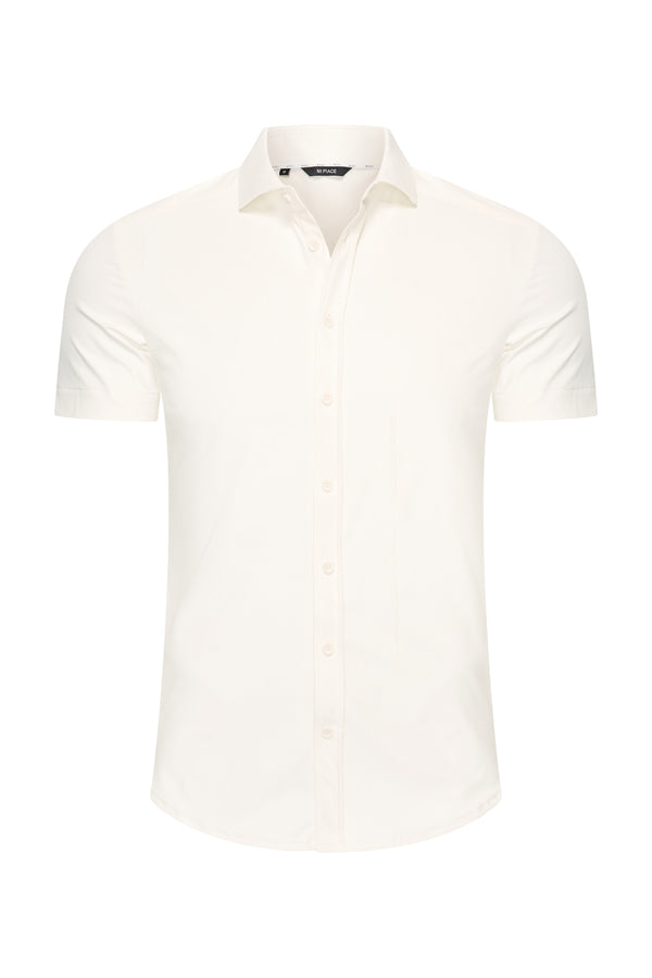 Mi Piace - Men Blouse Short Sleeve - Off White
