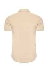 Mi Piace - Herrenbluse Kurzarm - Sand