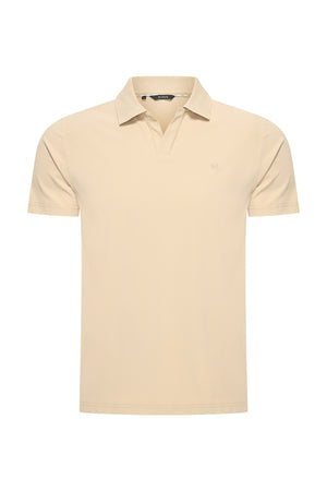 Mi Piace – Herren-Poloshirt mit V-Ausschnitt – Sand