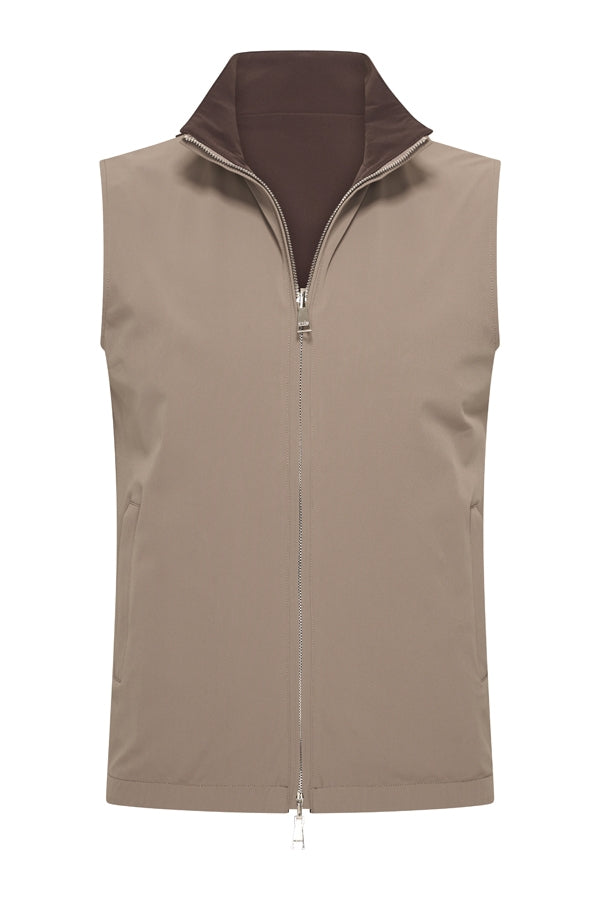 Mi Piace – Herren Gilet Tech Reversible – Taupe
