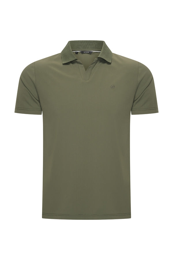 Mi Piace - Herren Poloshirt mit V-Ausschnitt - Deep Depth