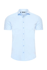 Mi Piace - Men Blouse Short Sleeve - Light Blue
