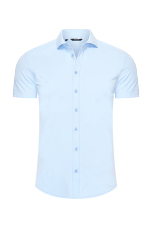 Mi Piace - Men Blouse Short Sleeve - Light Blue