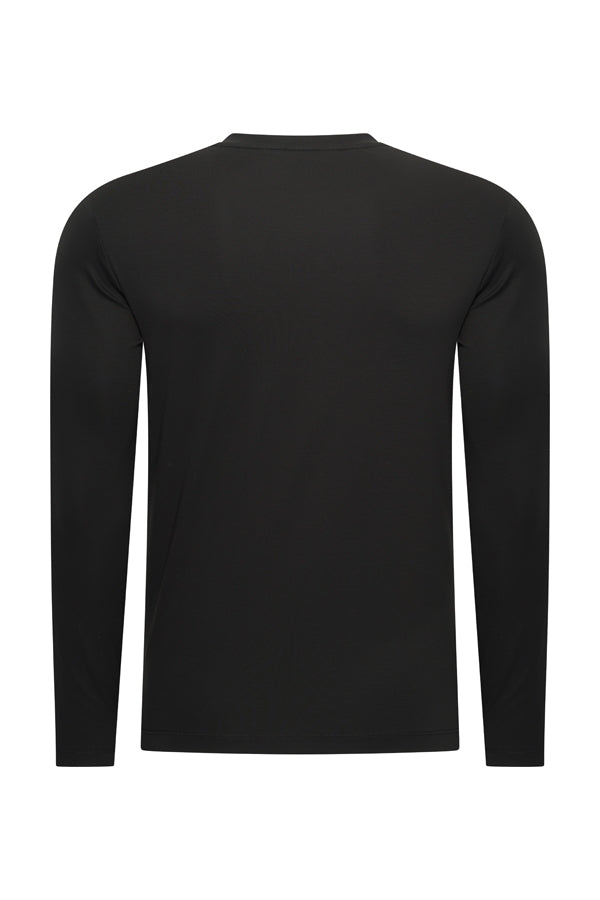Mi Piace - Men Cotton Shirt Long Sleeves - Black