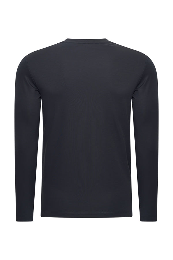 Mi Piace - Men Cotton Shirt Long Sleeves - Dark Blue