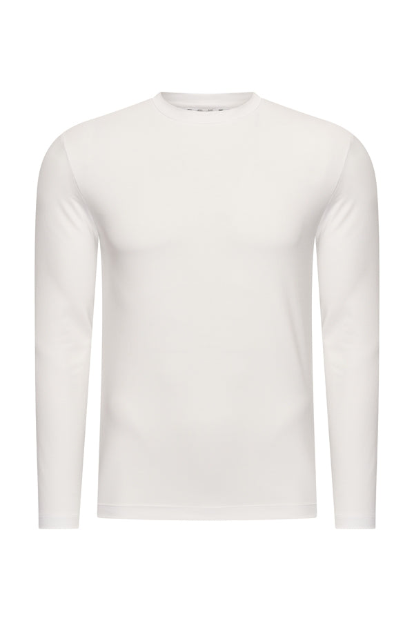 Mi Piace - Men Cotton Shirt Long Sleeves - White