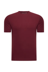 Mi Piace - Men Cotton Shirt Short Sleeves - Burgundy