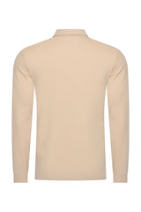 Mi Piace - Men Polo Cotton Long Sleeves - Beige 2