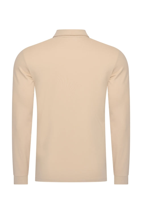 Mi Piace - Men Polo Cotton Long Sleeves - Beige 2