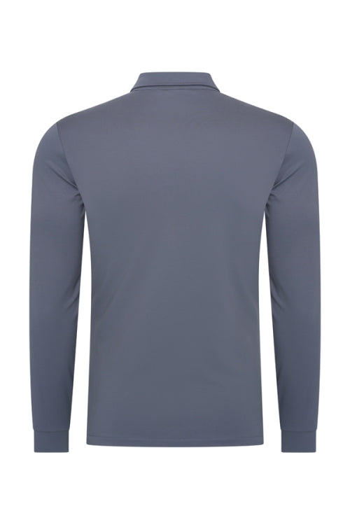 Mi Piace - Men Polo Cotton Long Sleeves - Cloud Blue 2