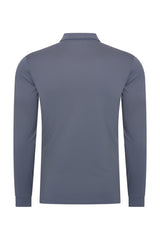 Mi Piace - Men Polo Cotton Long Sleeves - Cloud Blue 2