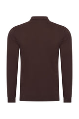 Mi Piace - Men Polo Cotton Long Sleeves - Espresso 2