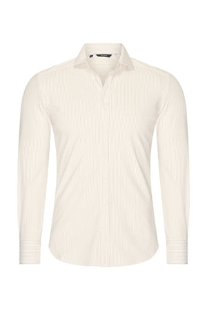 Mi Piace - Men Shirt Cable Print - Latte1