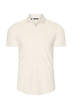 Mi Piace - Men Shirt Cable Print - Latte11233
