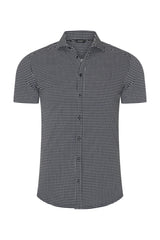 Mi Piace - Men Shirt Check Print - Grey