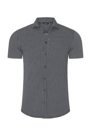 Mi Piace - Men Shirt Check Print - Grey