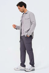 Mi Piace - Men Trousers Straight Cargo - Dark Grey