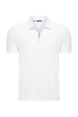Mi Piace - Men Zip Polo Shirt - White