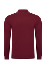 Mi Piace Heren - Lustre Cotton Longsleeve Polo - Burgundy