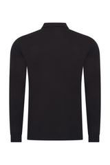 Mi Piace Heren - Lustre Cotton Longsleeve Polo Black