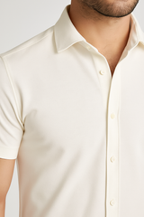 Mi Piace - Herren Bluse Kurzarm - Off White