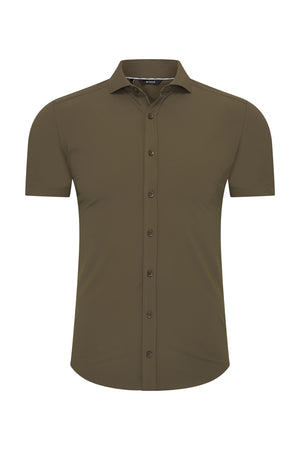 Mi Piace Heren - Men Blouse Short Sleeve - Olive