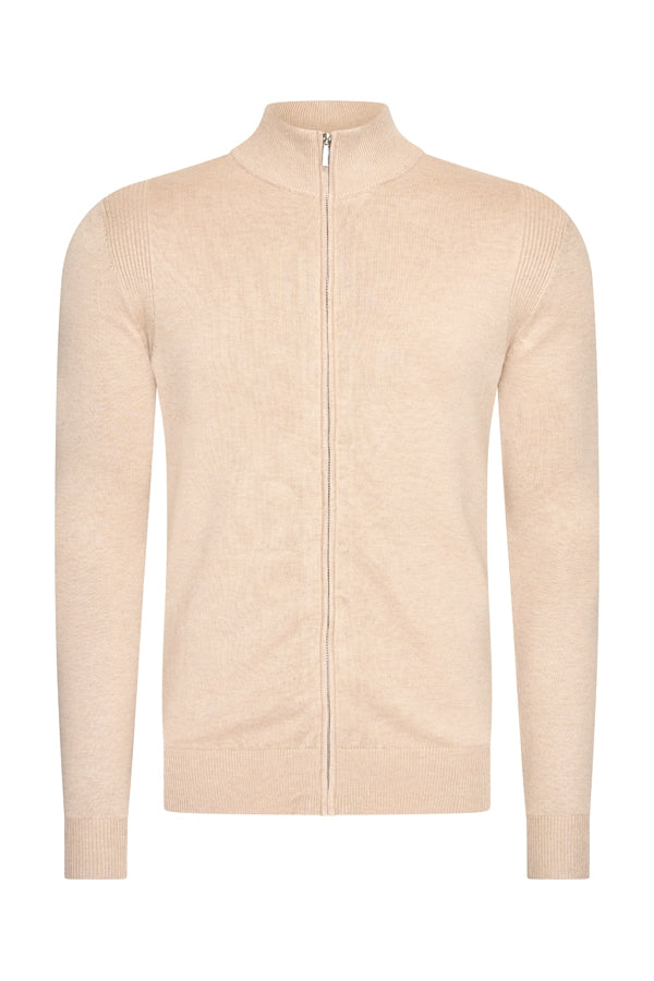 Mi Piace Heren - Men Cardigan Zip - Beige