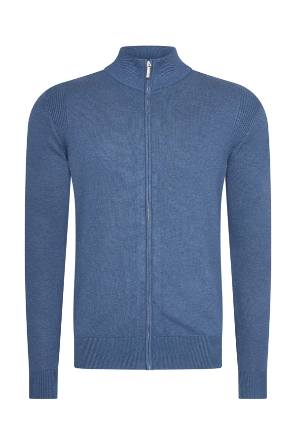 Mi Piace Heren - Men Cardigan Zip - Blue