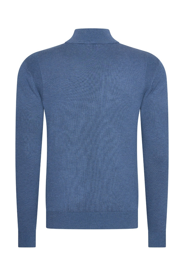 Mi Piace Heren - Men Cardigan Zip - Blue