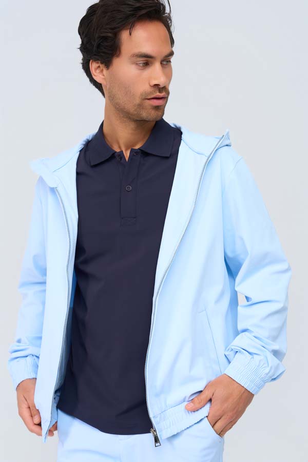Mi Piace Heren - Men Jack Hooded - Light Blue