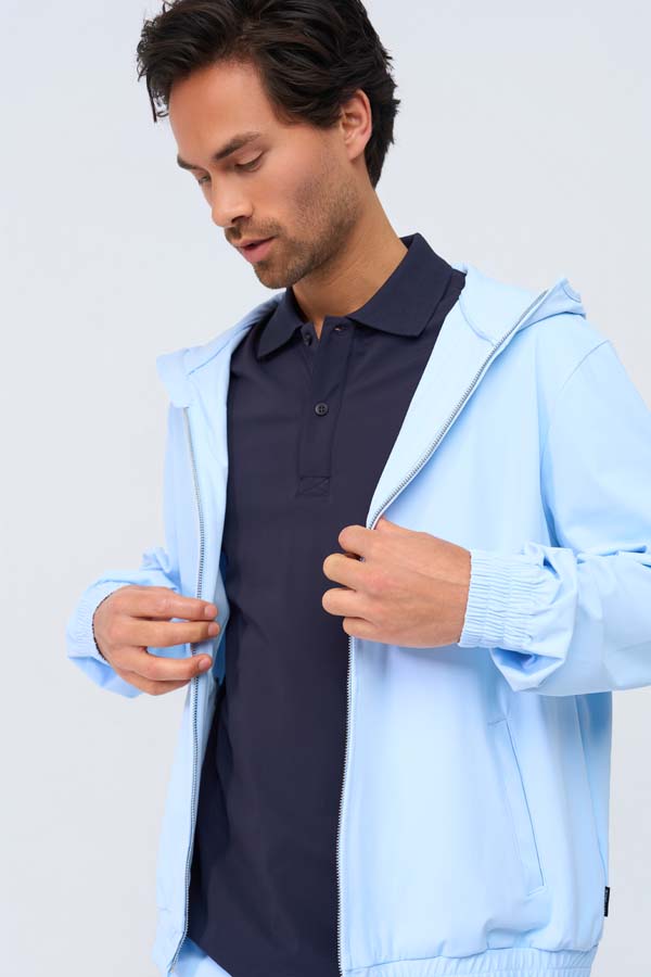 Mi Piace Heren - Men Jack Hooded - Light Blue