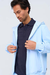 Mi Piace Heren - Men Jack Hooded - Light Blue