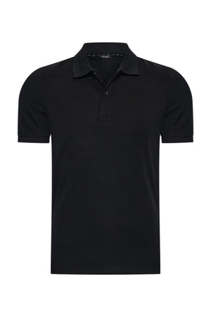 Mi Piace Heren - Men Polo Cotton - Black 1
