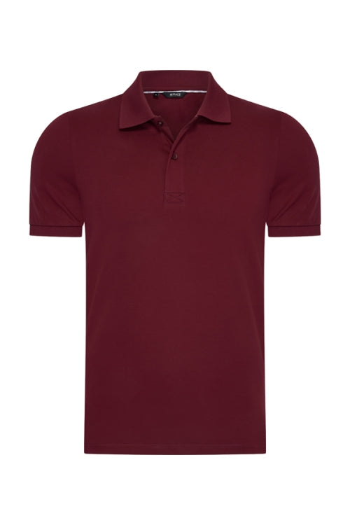 Mi Piace Heren - Men Polo Cotton - Burgundy 1