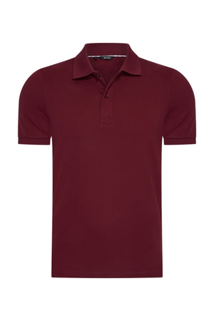 Mi Piace Heren - Men Polo Cotton - Burgundy 1