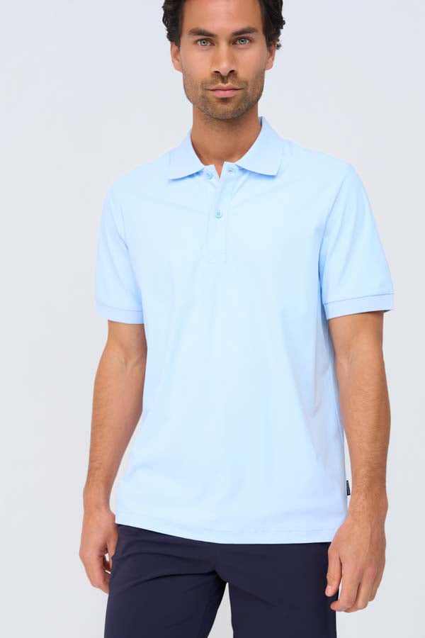 Mi Piace Heren - Men Polo Shirt - Light Blue
