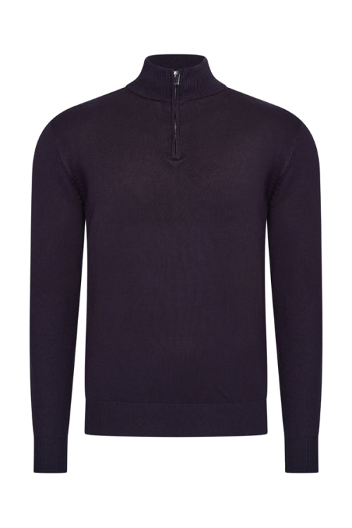 Mi Piace Heren - Men Pullover Zip Dark Blue