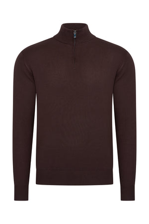 Mi Piace Heren - Men Pullover Zip Espresso