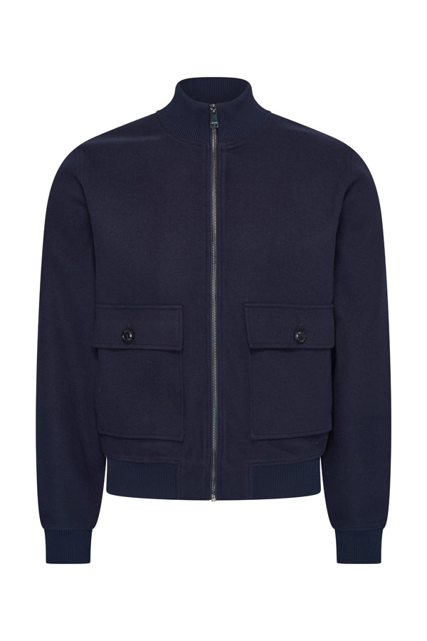 Mi Piace Heren - Wool Blend Jacket Dark Blue