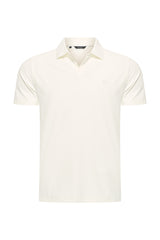Mi Piace – Herren-Poloshirt mit V-Ausschnitt – gebrochenes Weiß