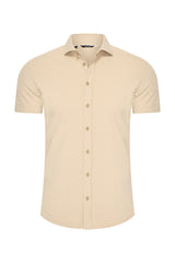 Mi Piace - Herrenbluse Kurzarm - Sand