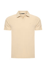 Mi Piace – Herren-Poloshirt mit V-Ausschnitt – Sand