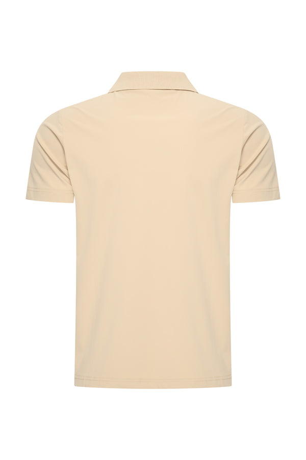 Mi Piace – Herren-Poloshirt mit V-Ausschnitt – Sand