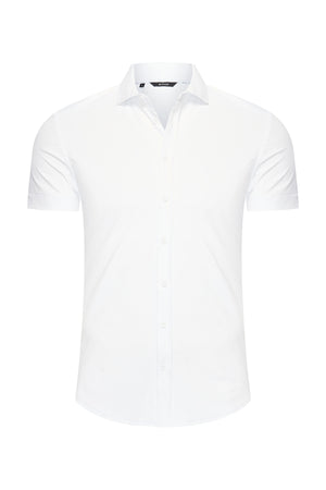 Mi Piace - Herren Bluse Kurzarm - Weiß