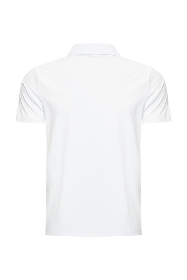 Mi Piace – Herren-Poloshirt mit V-Ausschnitt – Weiß